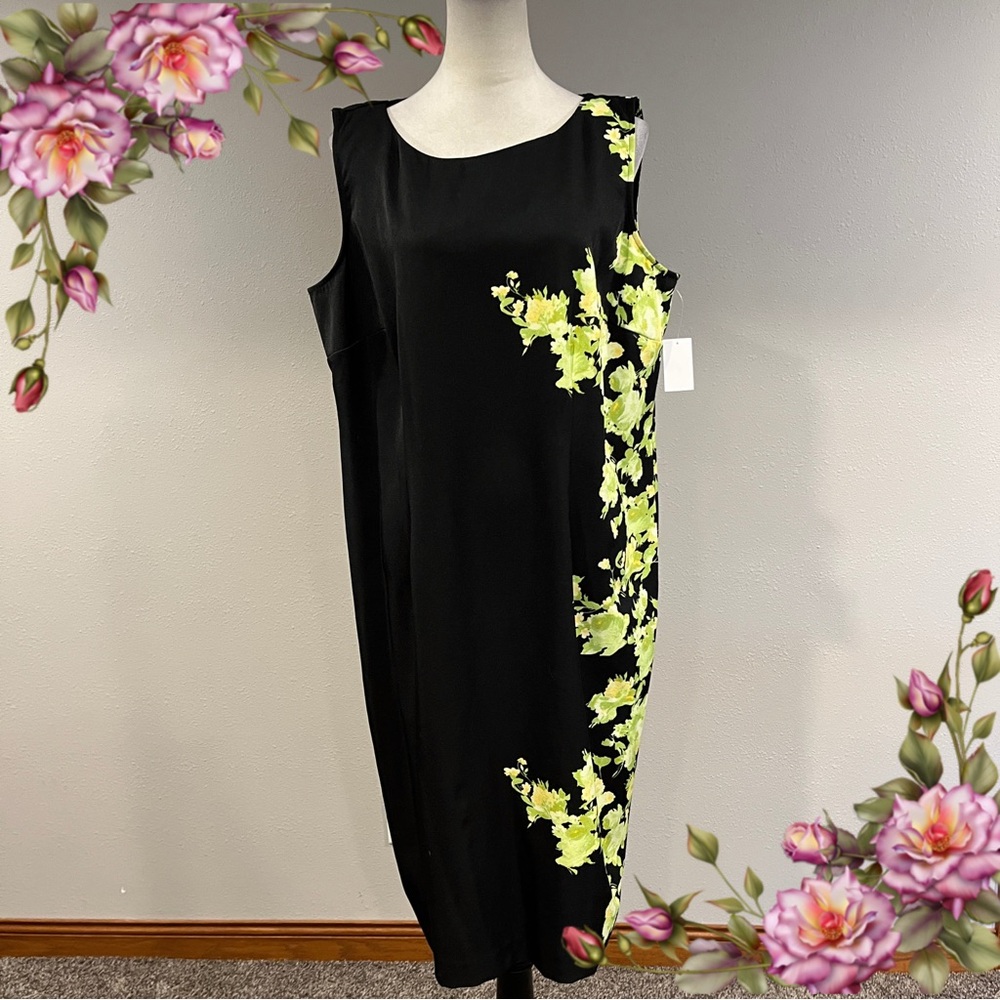 Maya Brooke plus size floral sleeveless dress size 18 W